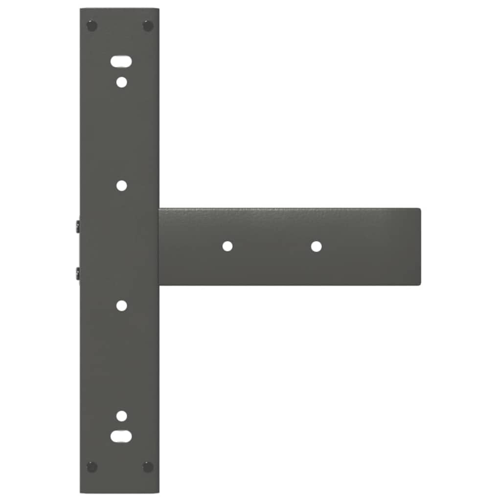 2 db antracitszürke T-alakú acél bárasztalláb 40x35x(90-91) cm