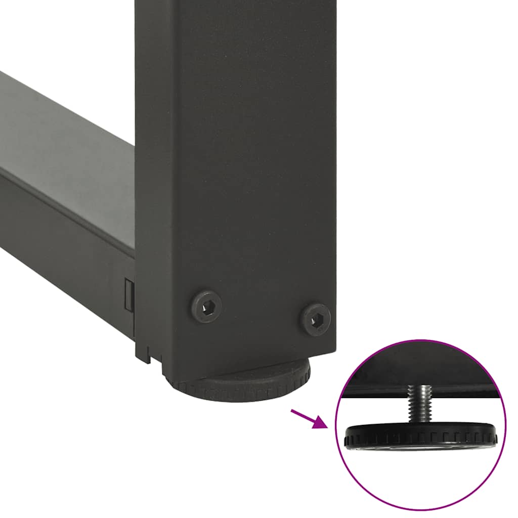 2 db antracitszürke T-alakú acél bárasztalláb 40x35x(90-91) cm