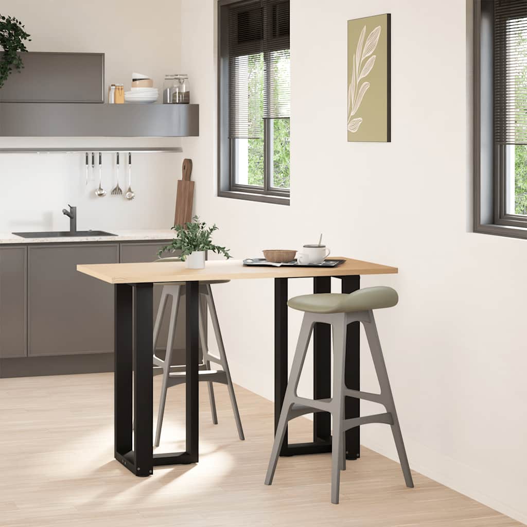 2 db fekete, T-alakú acél bárasztalláb 50x35x(90-91) cm