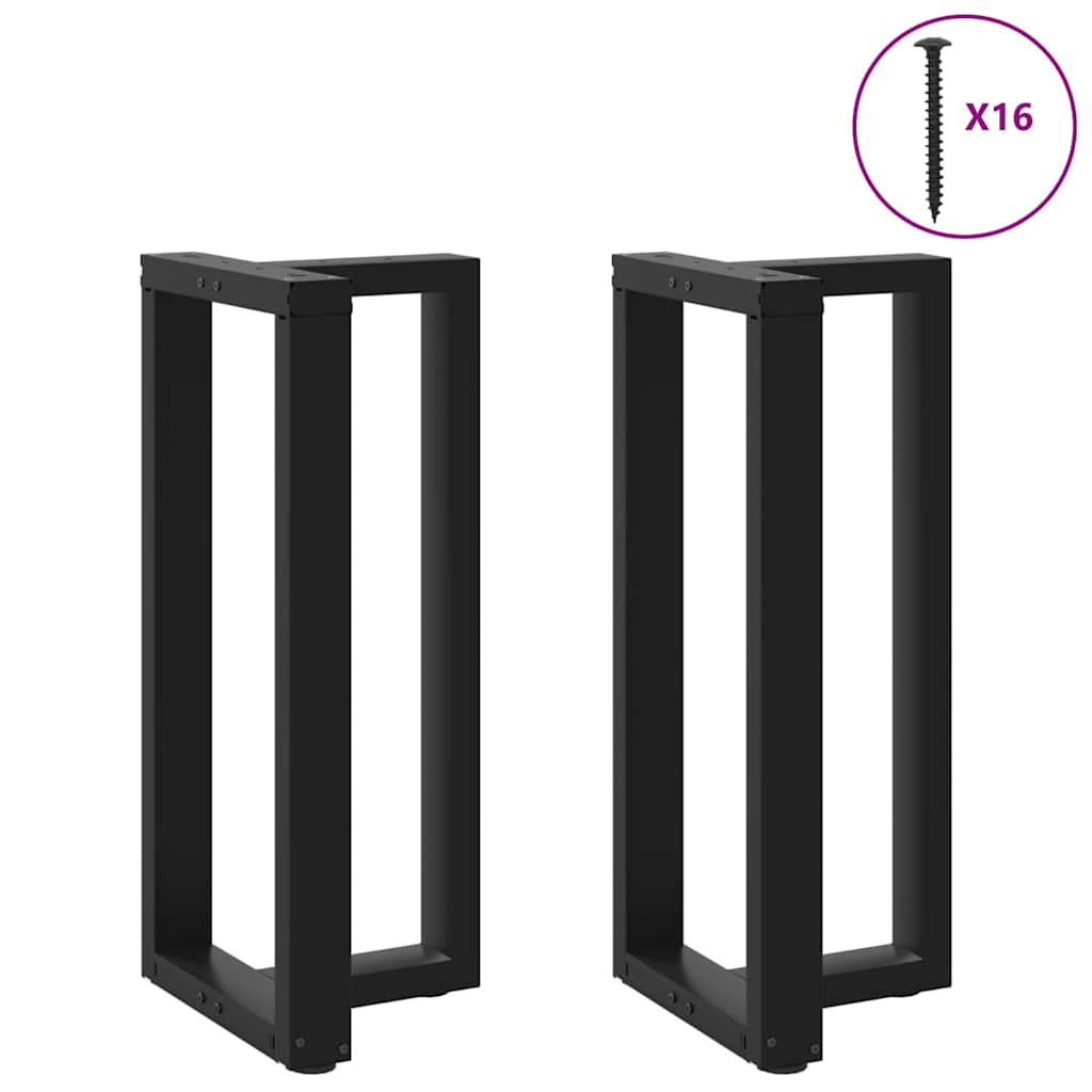 2 db fekete, T-alakú acél bárasztalláb 50x35x(90-91) cm