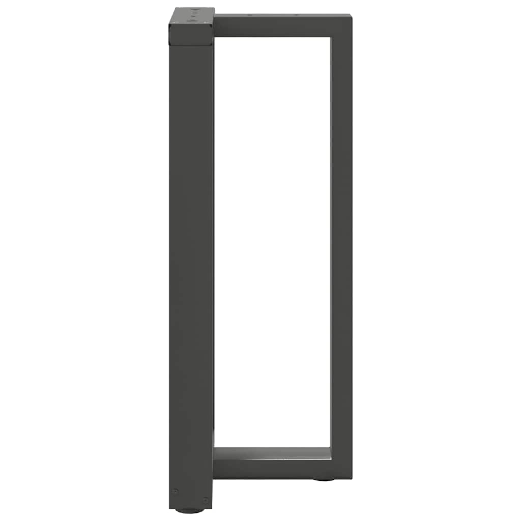 2 db antracitszürke T-alakú acél bárasztalláb 50x35x(90-91) cm