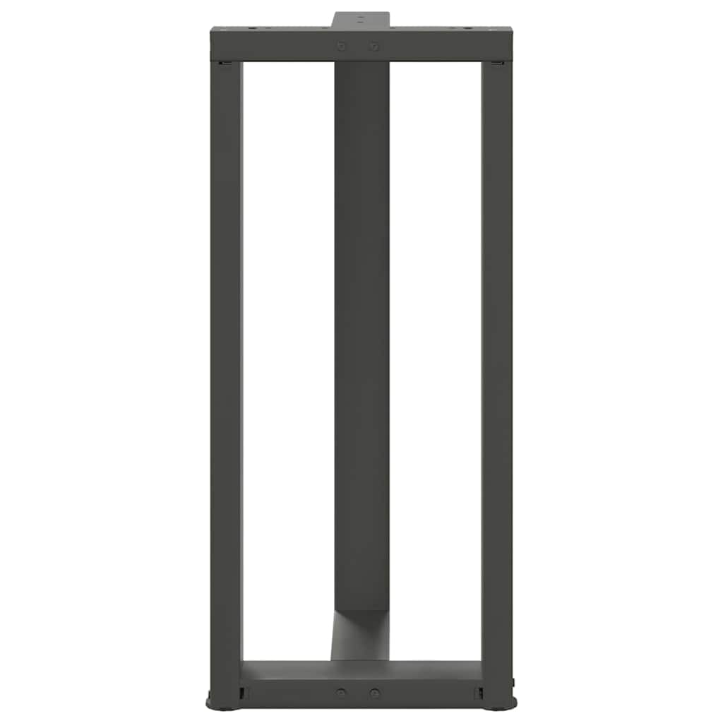 2 db antracitszürke T-alakú acél bárasztalláb 50x35x(90-91) cm