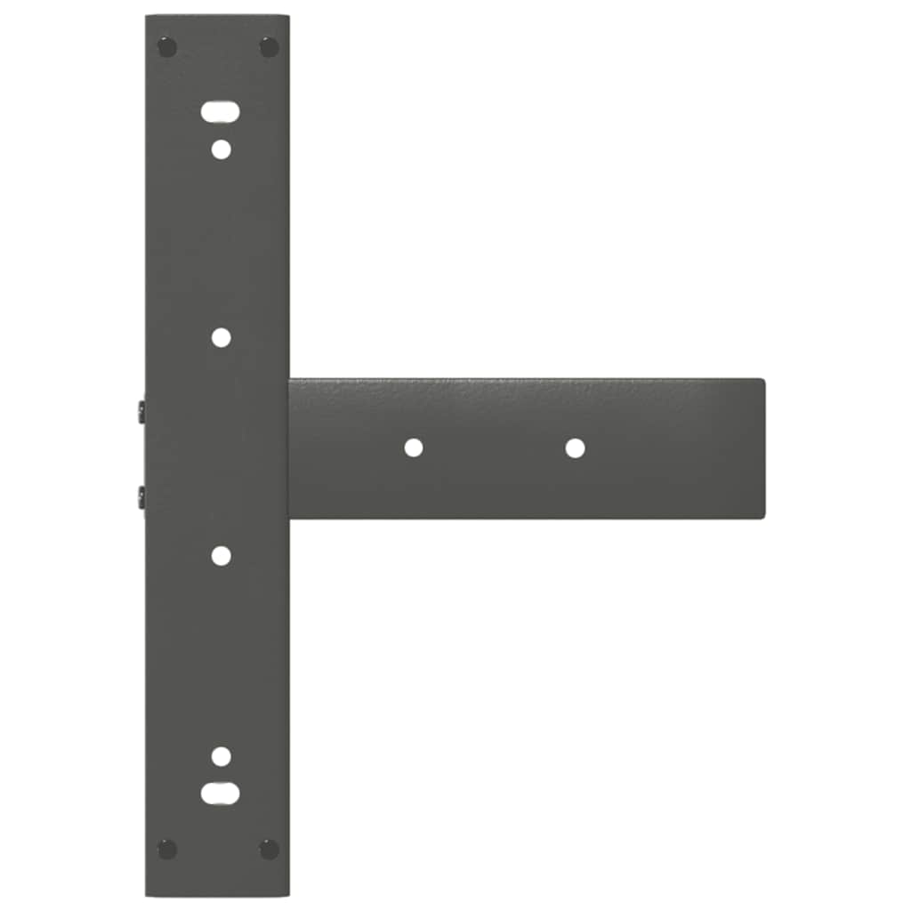 2 db antracitszürke T-alakú acél bárasztalláb 50x35x(90-91) cm