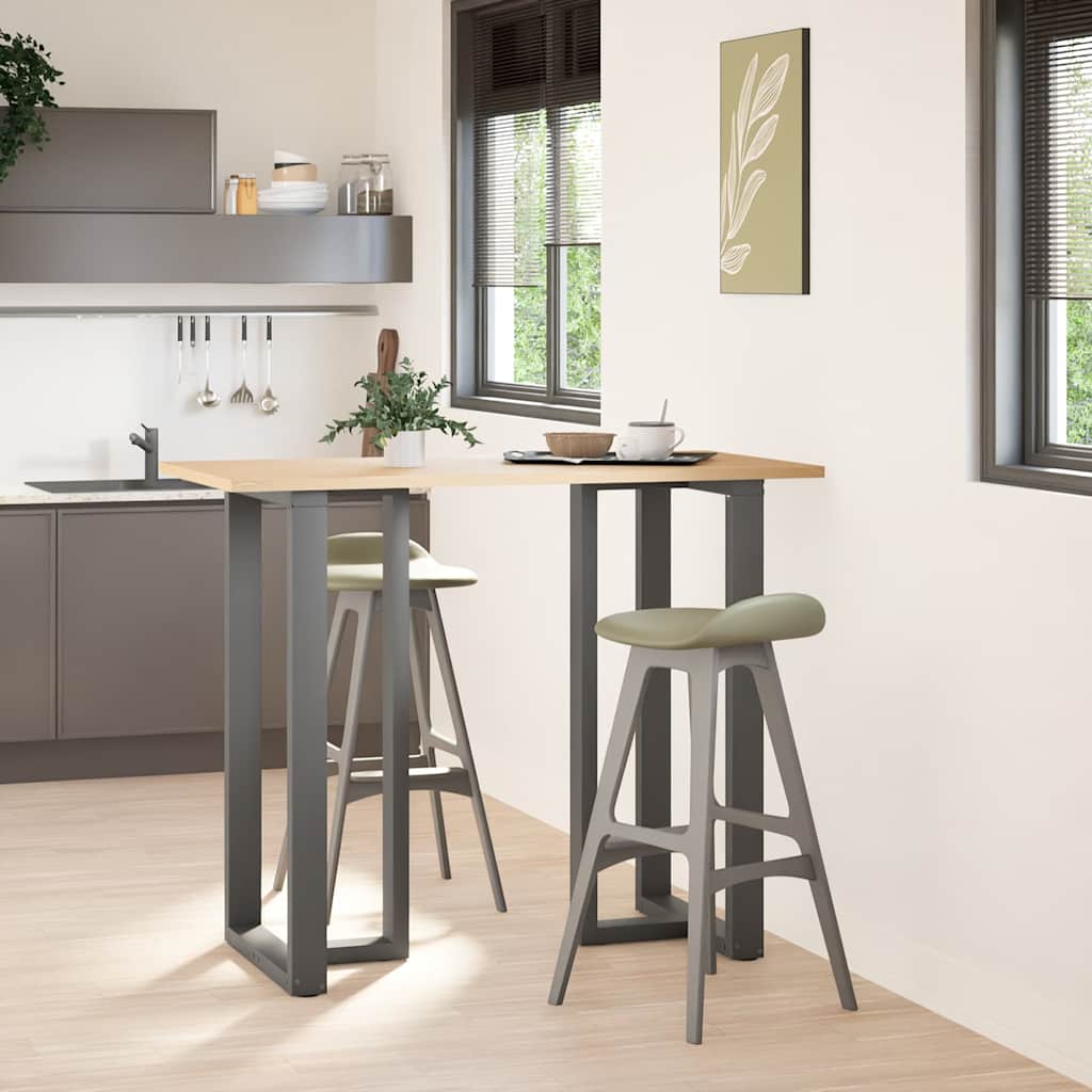 2 db antracitszürke T-alakú acél bárasztalláb 60x35x(110-111) cm