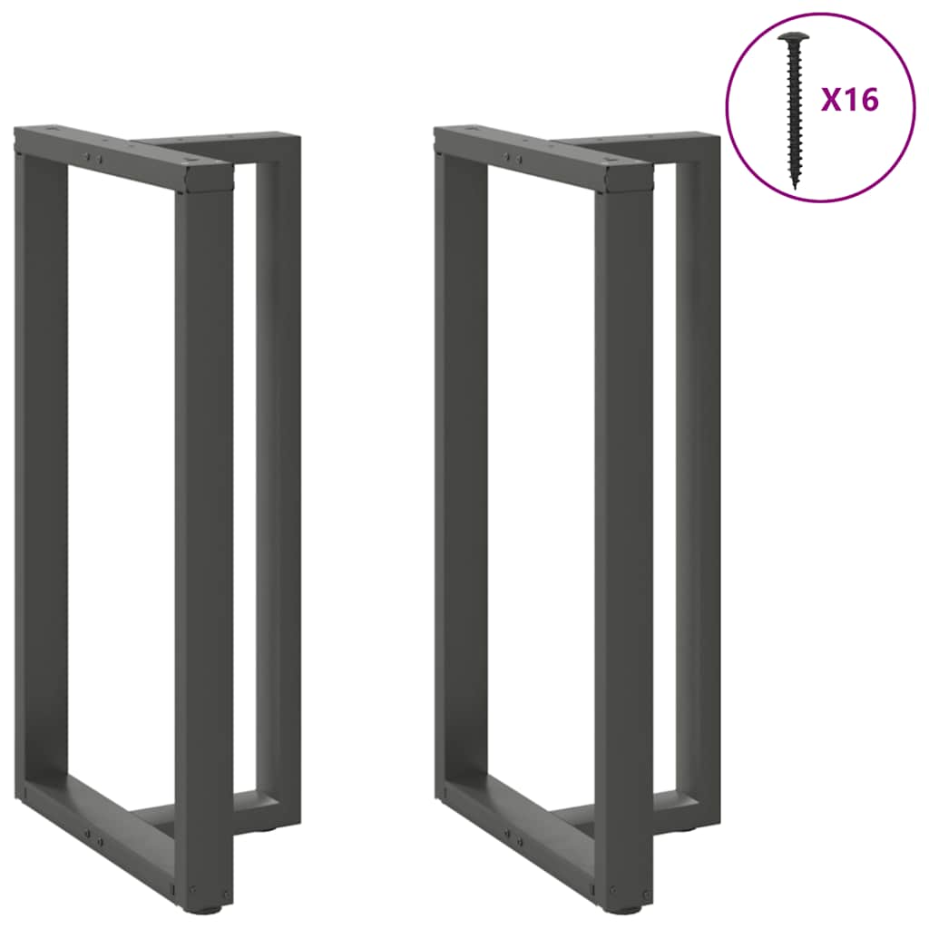 2 db antracitszürke T-alakú acél bárasztalláb 60x35x(110-111) cm