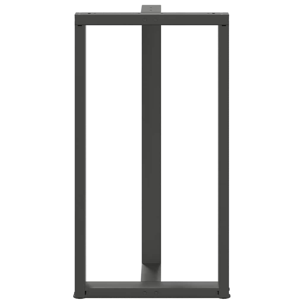 2 db antracitszürke T-alakú acél bárasztalláb 60x35x(110-111) cm