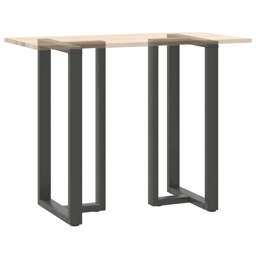 2 db antracitszürke T-alakú acél bárasztalláb 60x35x(110-111) cm