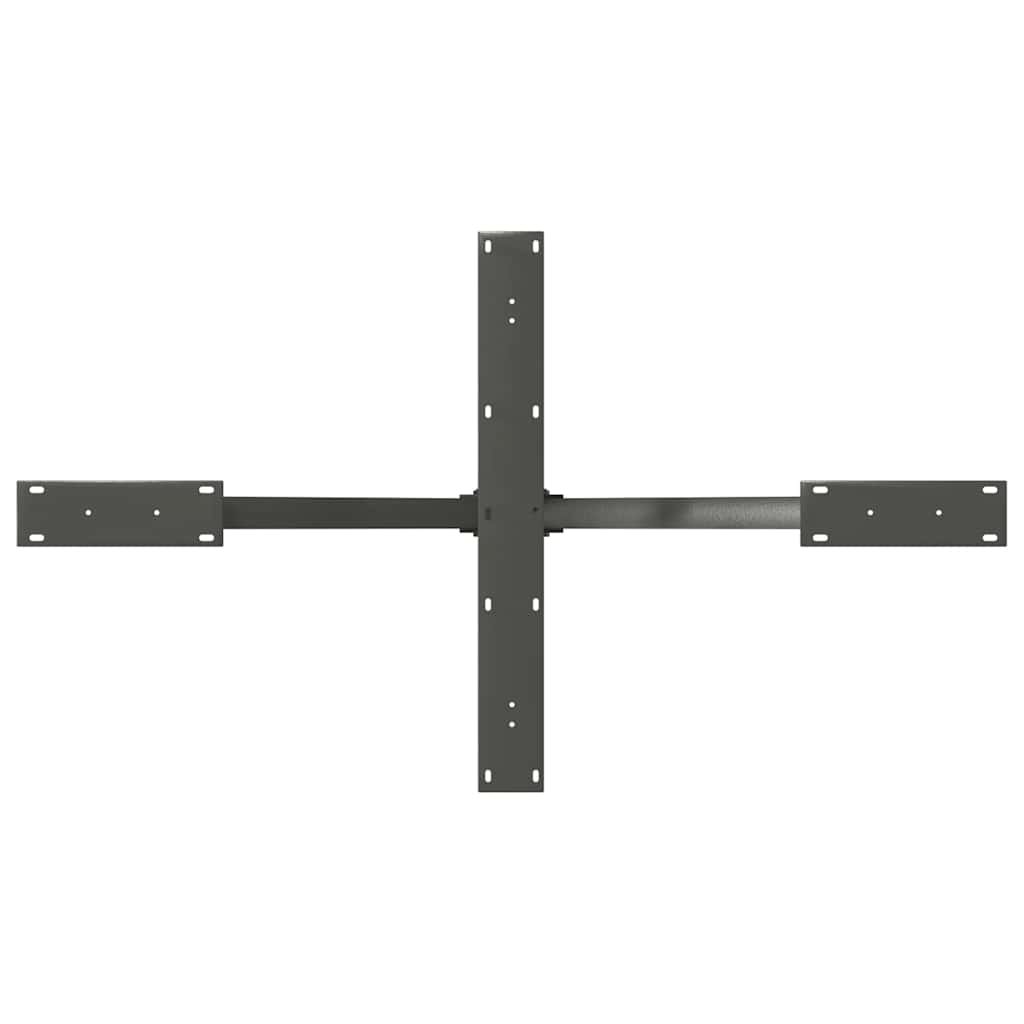 antracit színű, pók alakú étkezőasztalláb acélból 120x68x(72-73) cm
