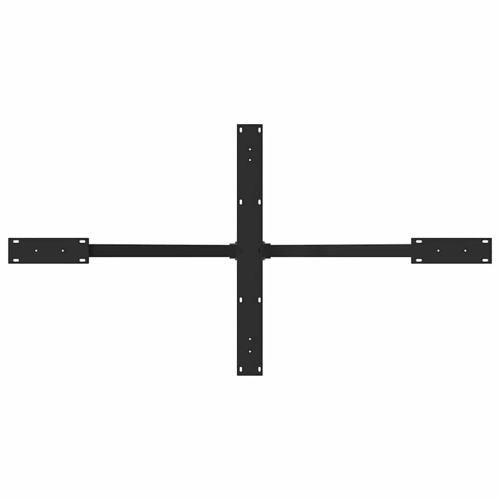 étkezőasztal pók alakú fekete acél láb 150x78x(72-73) cm