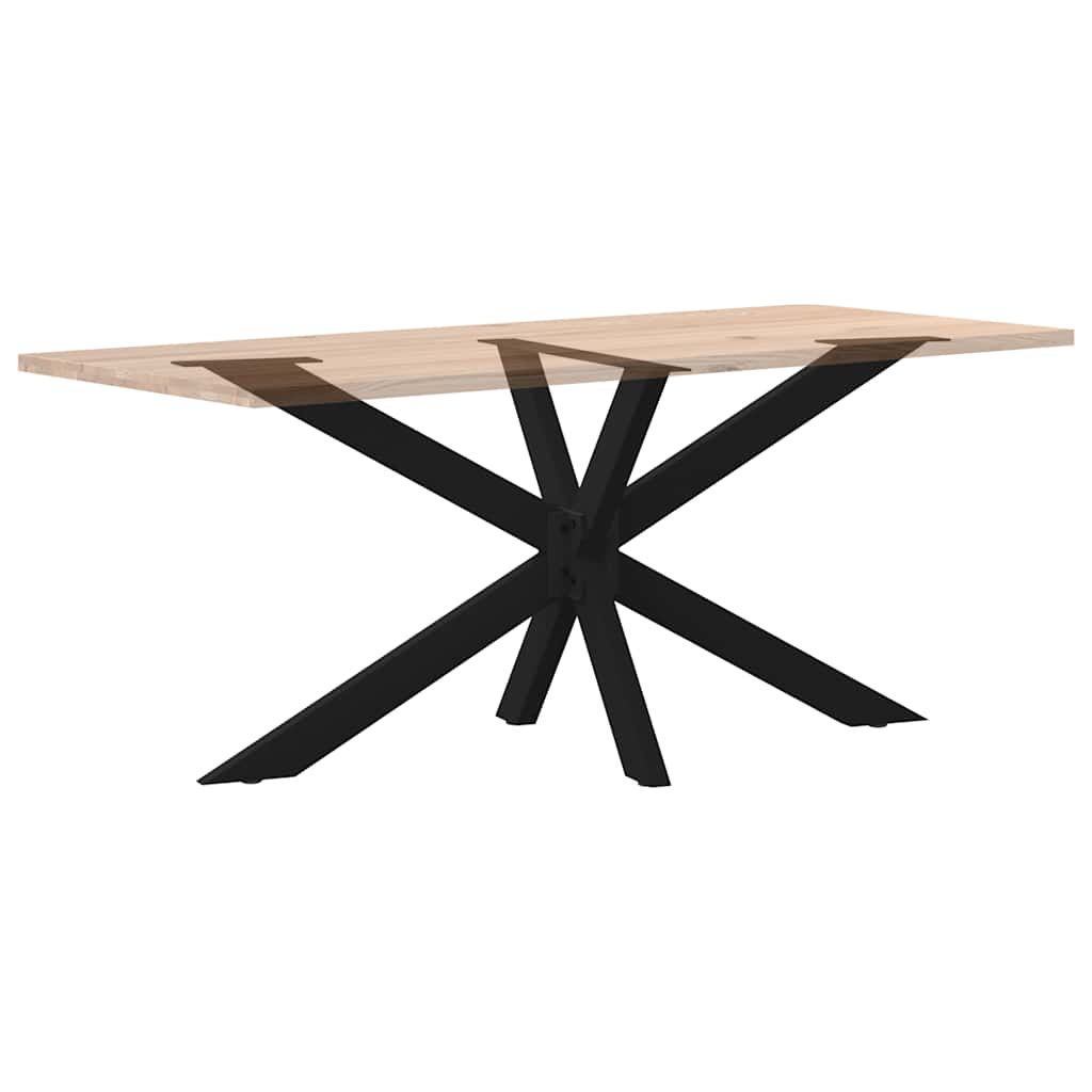 étkezőasztal pók alakú fekete acél láb 150x78x(72-73) cm