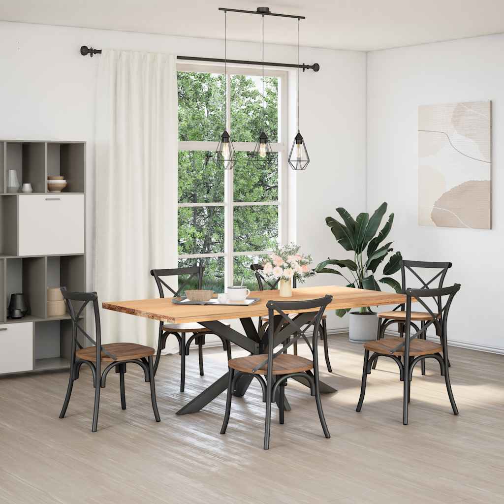 antracit színű, pók alakú étkezőasztalláb acélból 150x78x(72-73) cm