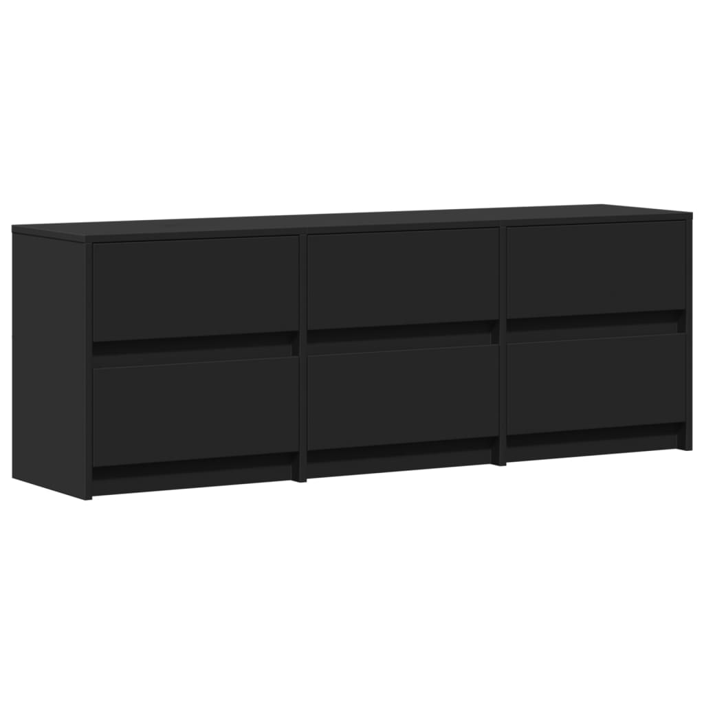 fekete szerelt fa TV-szekrény LED-ekkel 140 x 34 x 50 cm