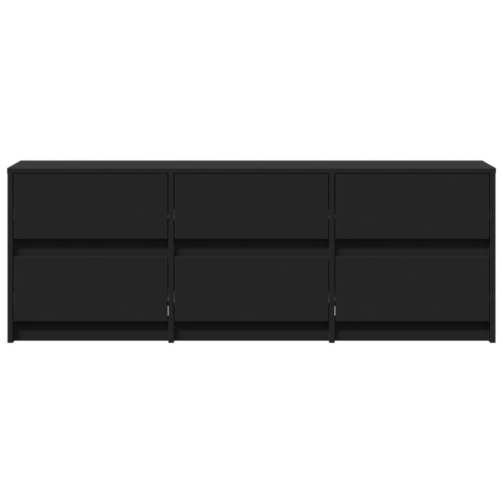 fekete szerelt fa TV-szekrény LED-ekkel 140 x 34 x 50 cm