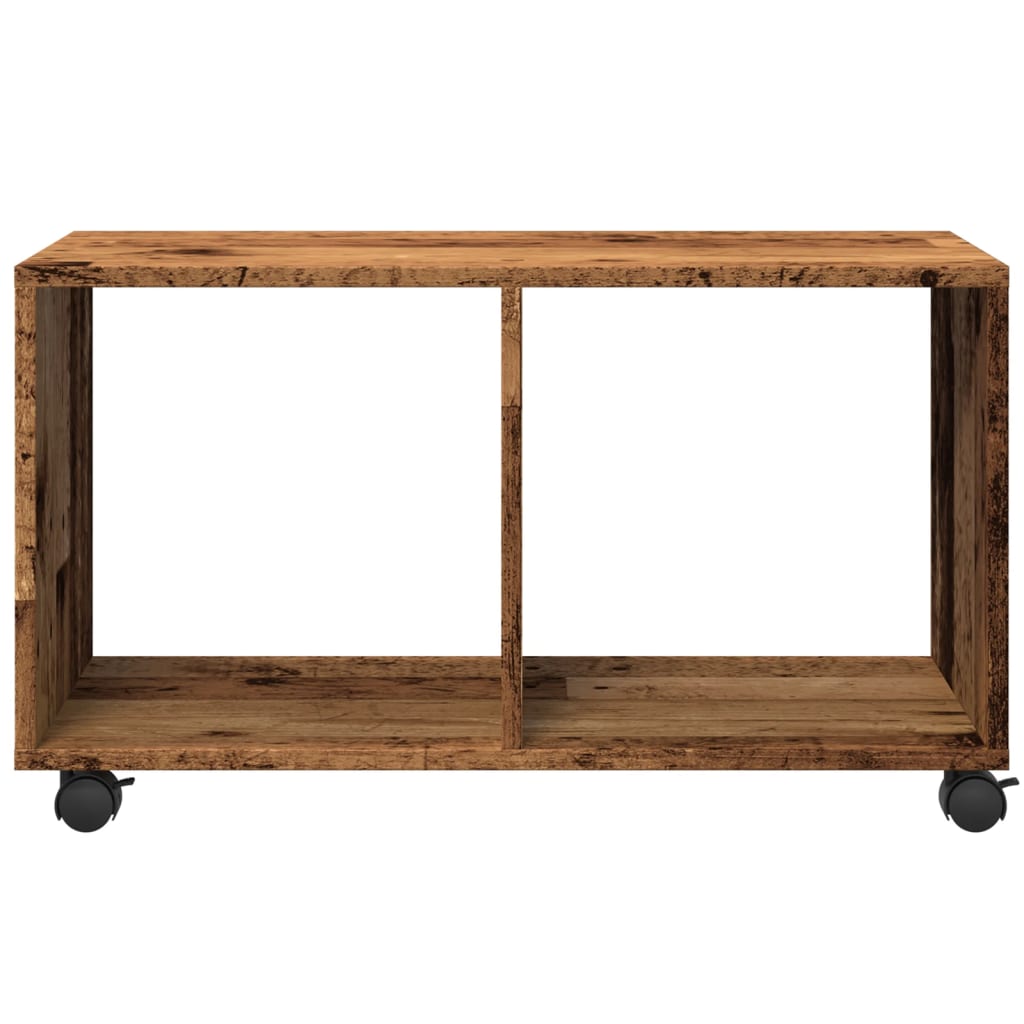 antik fa színű szerelt fa görgős szekrény 72 x 33 x 42,5 cm