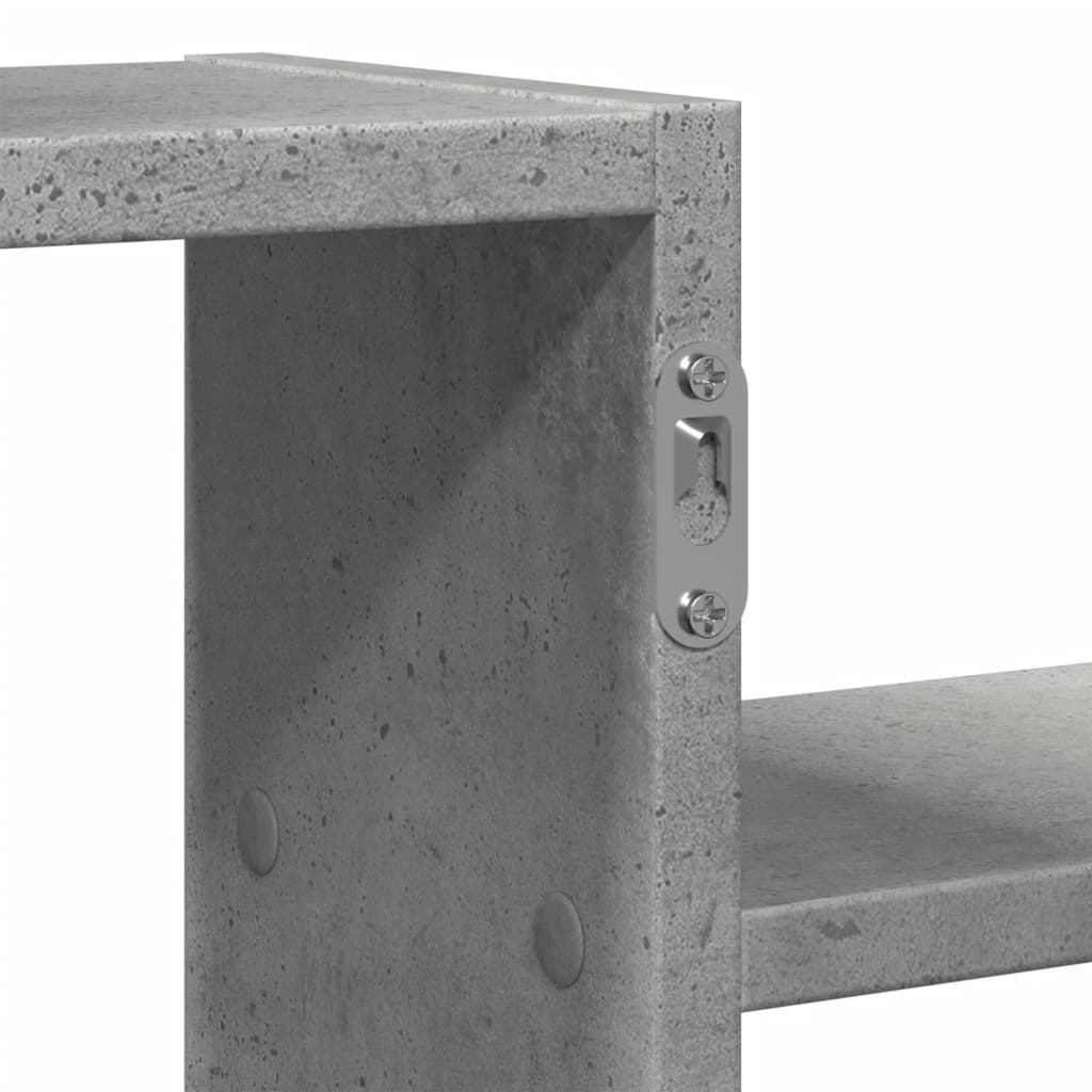 betonszürke szerelt fa fali polc 104 x 15 x 49 cm