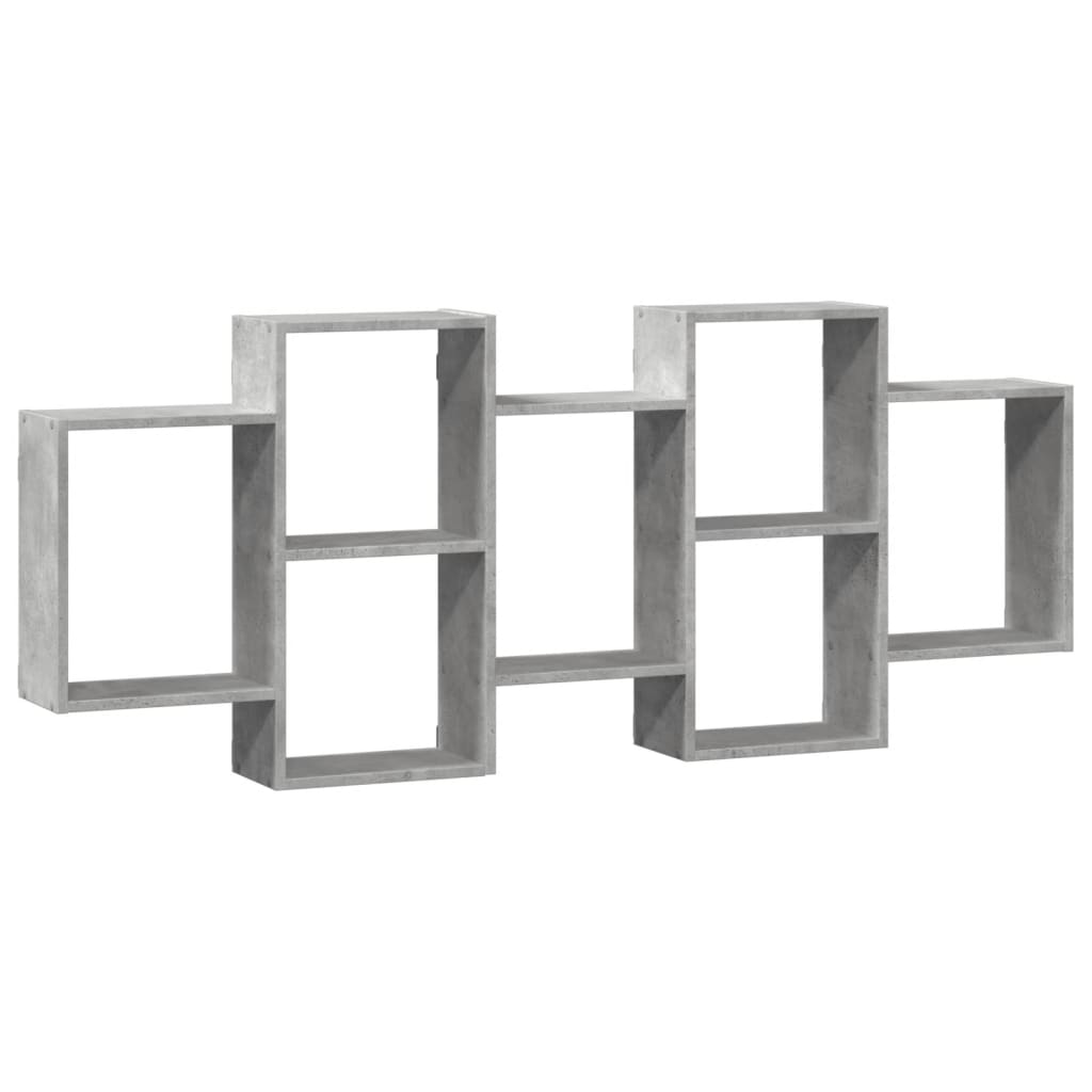 betonszürke szerelt fa fali polc 159 x 18 x 65 cm