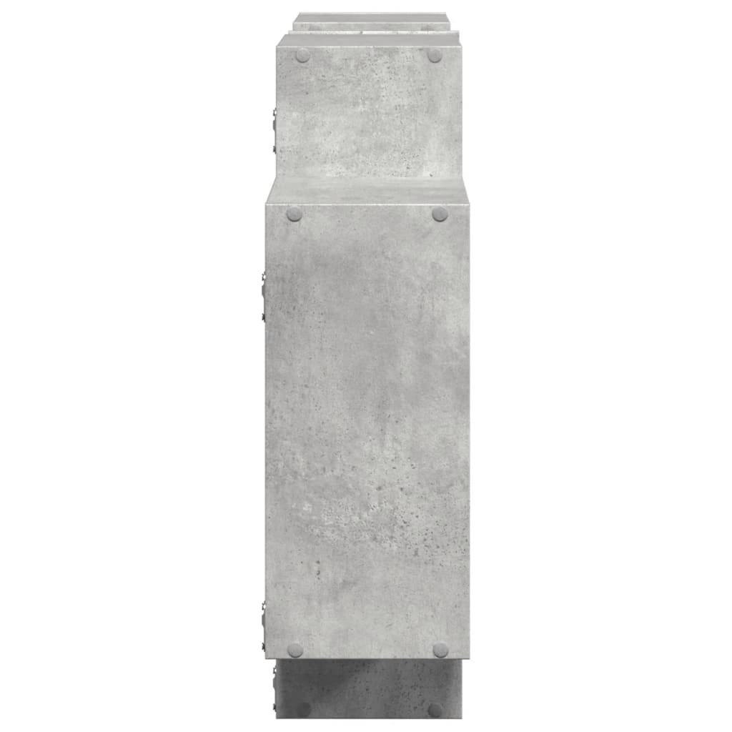betonszürke szerelt fa fali polc 159 x 18 x 65 cm