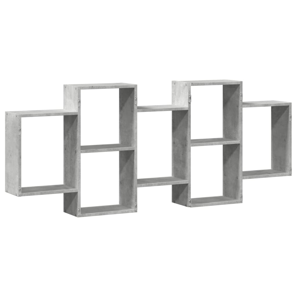 betonszürke szerelt fa fali polc 159 x 18 x 65 cm