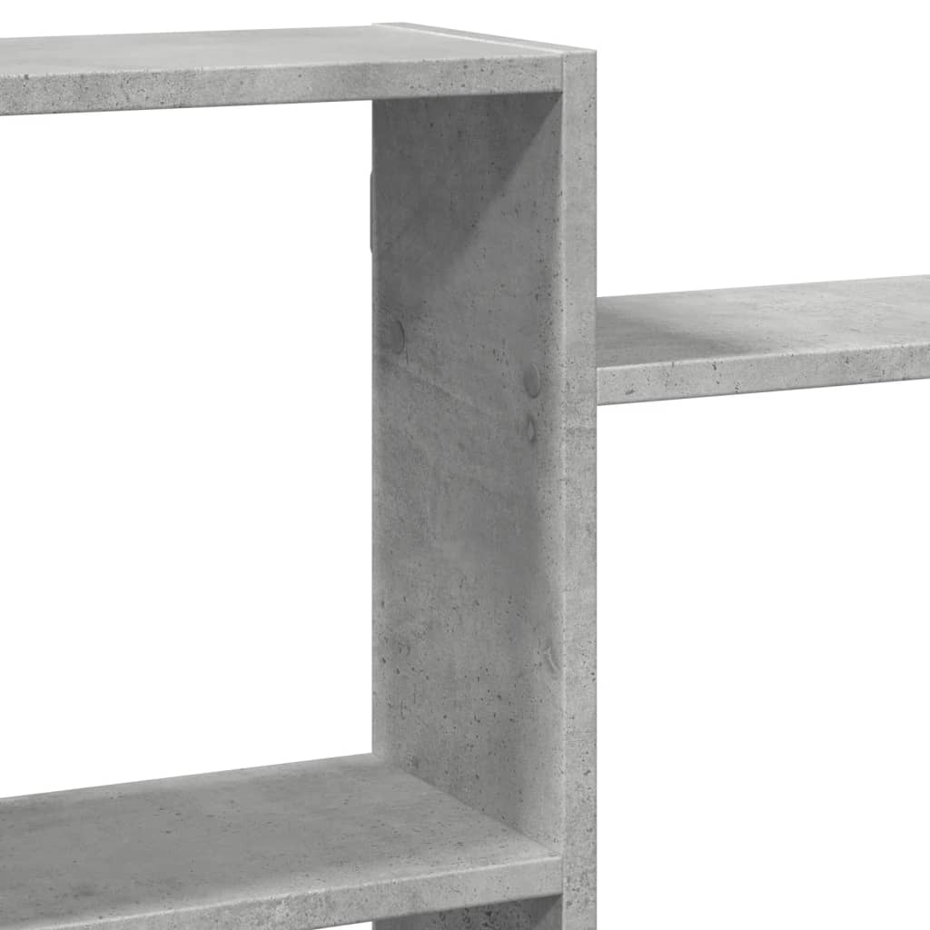 betonszürke szerelt fa fali polc 159 x 18 x 65 cm
