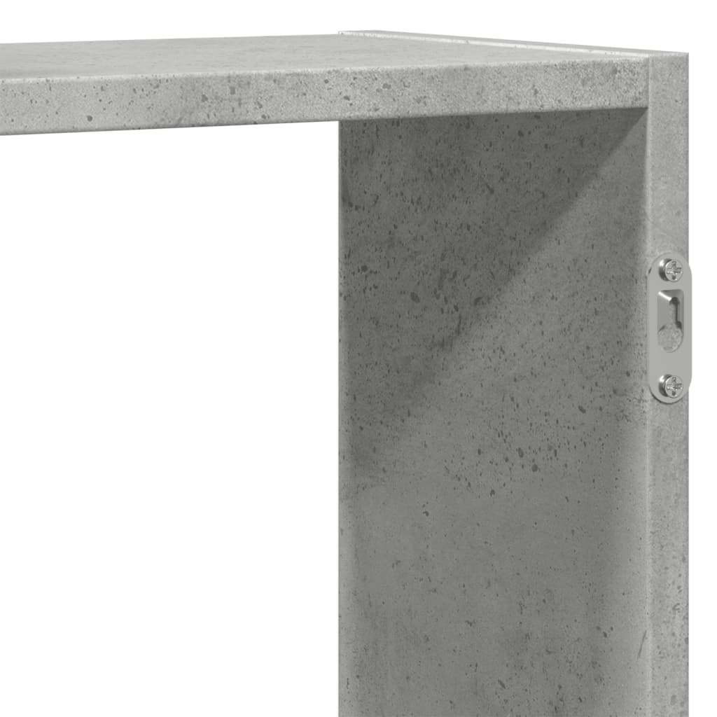 betonszürke szerelt fa fali polc 159 x 18 x 65 cm