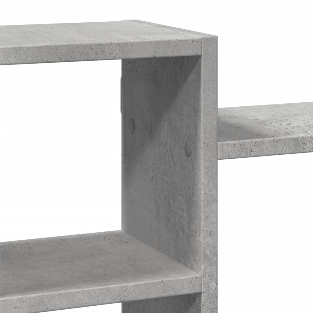 betonszürke szerelt fa fali polc 129 x 18 x 42 cm