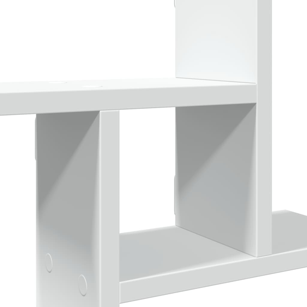 2 db fehér szerelt fa fali polc 50 x 12 x 50 cm
