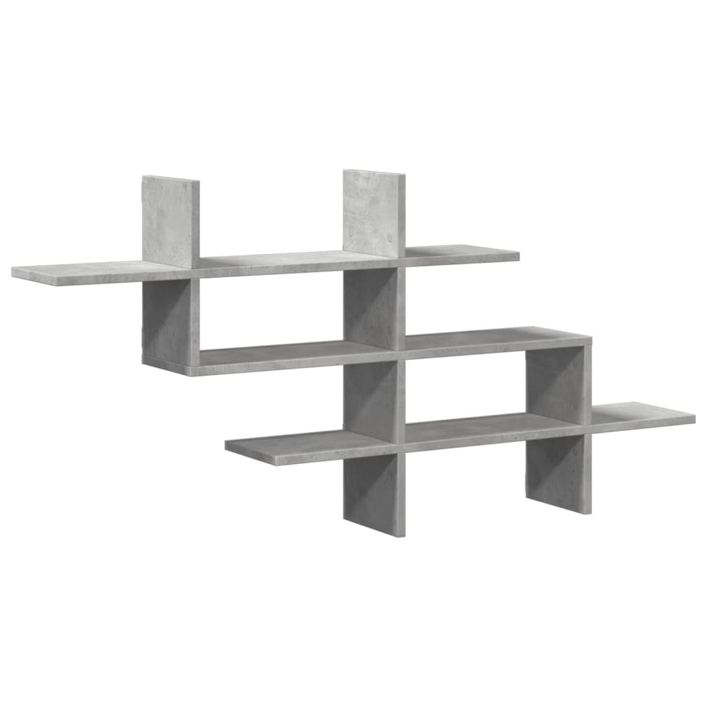 betonszürke szerelt fa fali polc 124,5 x 18 x 60,5 cm