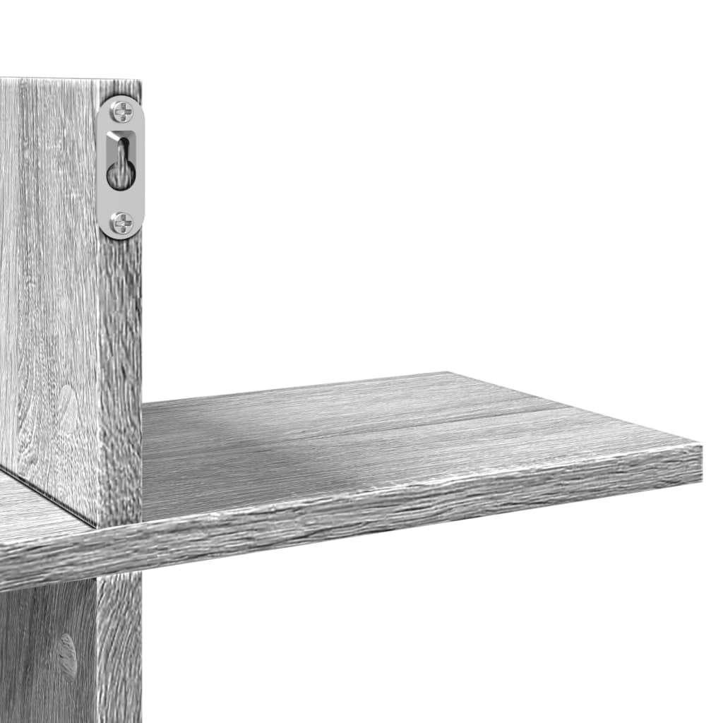 szürke sonoma színű szerelt fa fali polc 124,5 x 18 x 60,5 cm