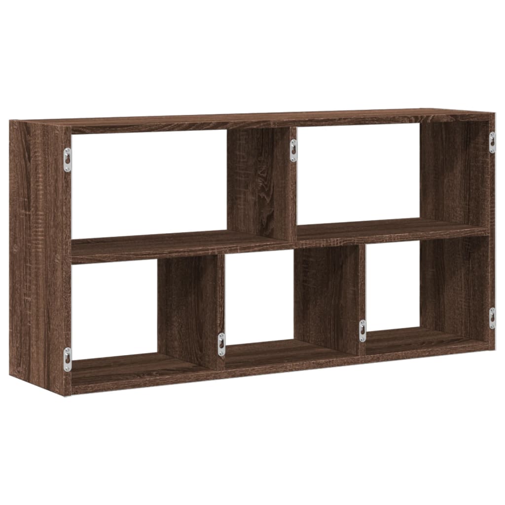 barna tölgy színű szerelt fa fali polc 100 x 25 x 50 cm