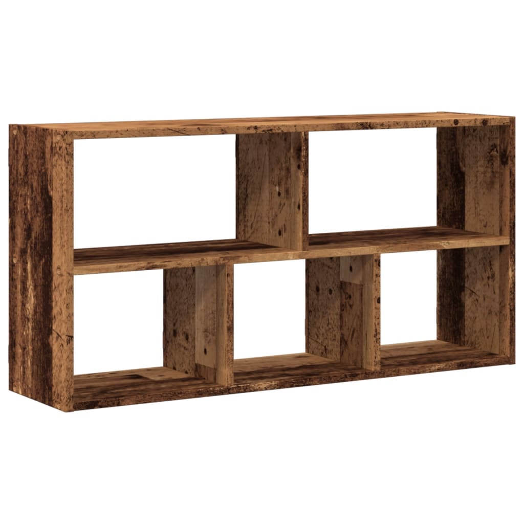 antik fa színű szerelt fa fali polc 100 x 25 x 50 cm