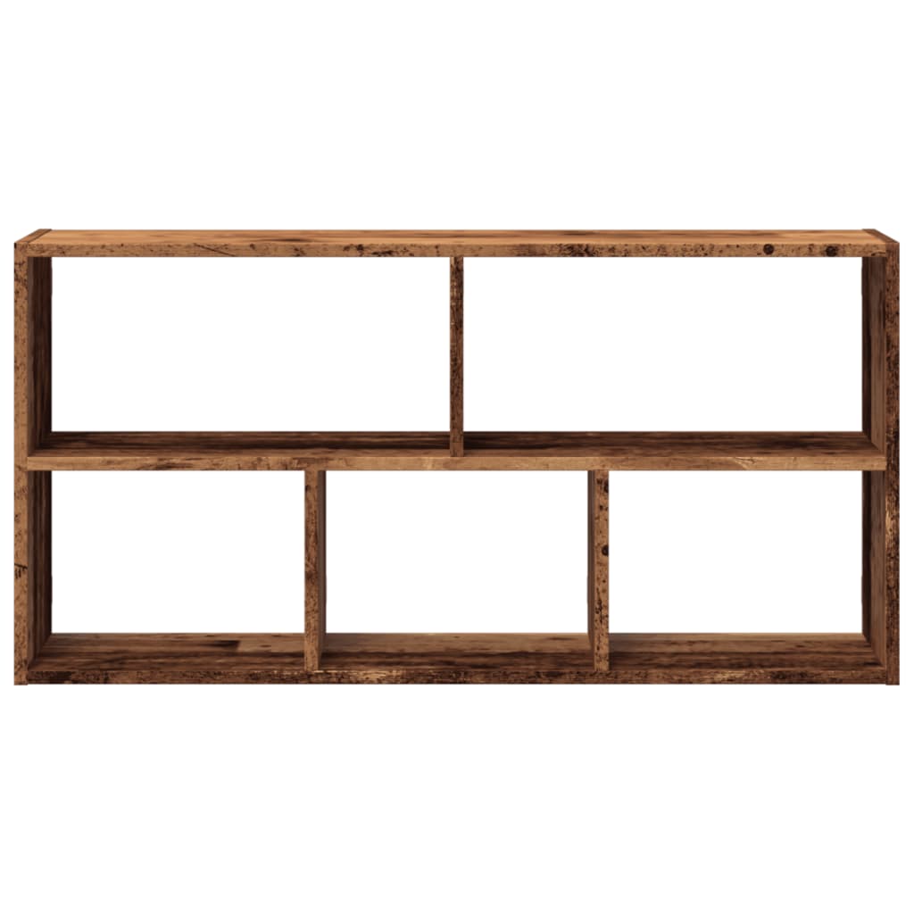 antik fa színű szerelt fa fali polc 100 x 25 x 50 cm
