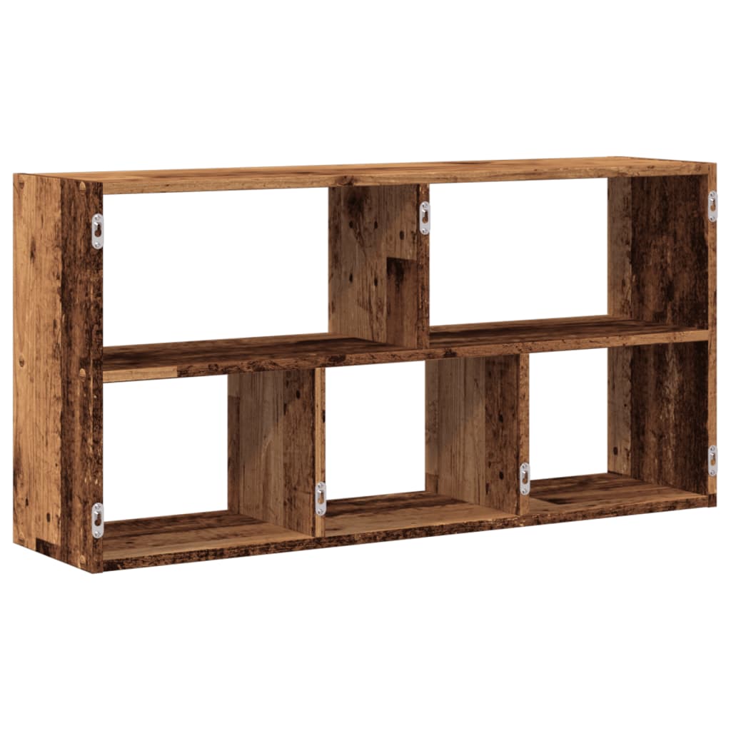 antik fa színű szerelt fa fali polc 100 x 25 x 50 cm