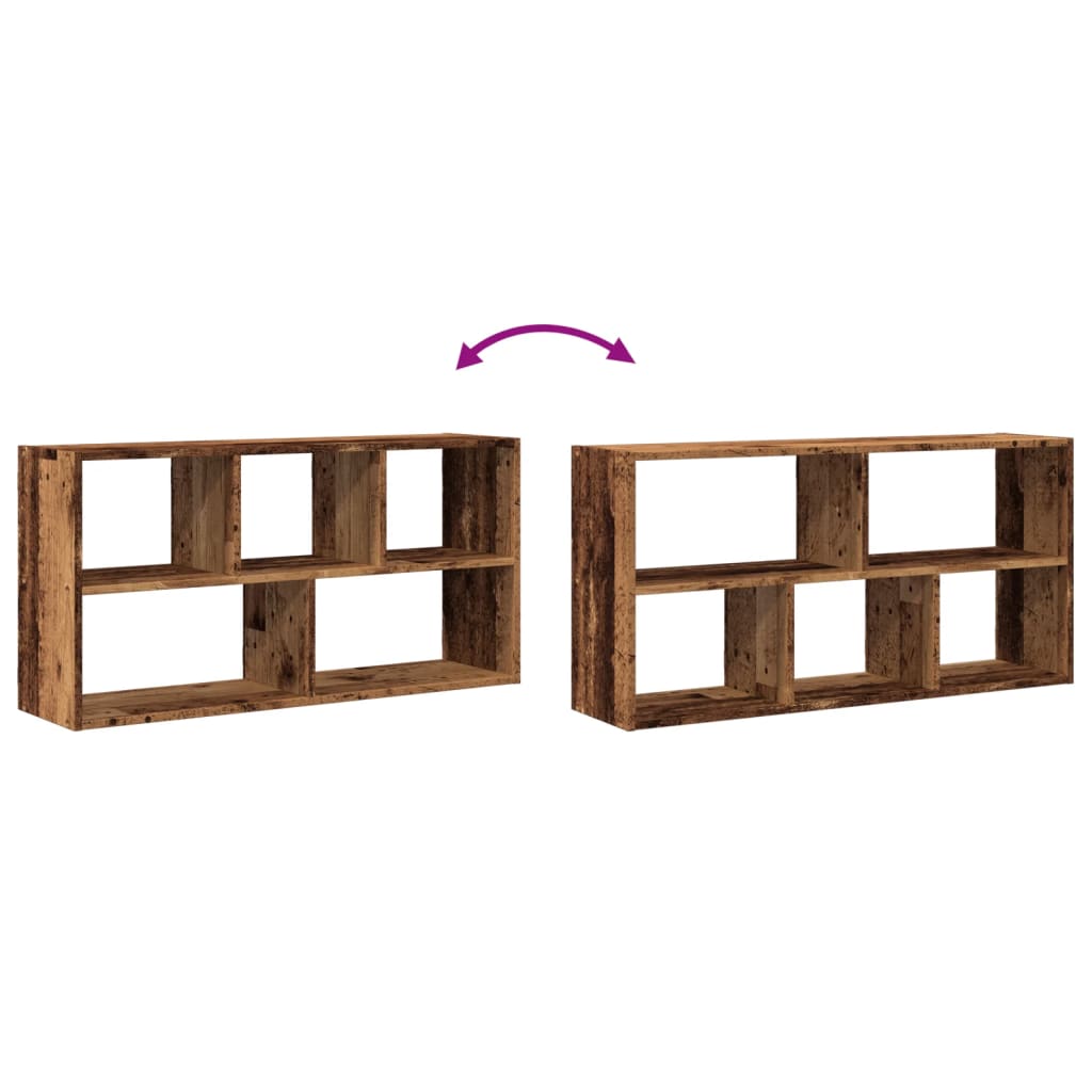 antik fa színű szerelt fa fali polc 100 x 25 x 50 cm