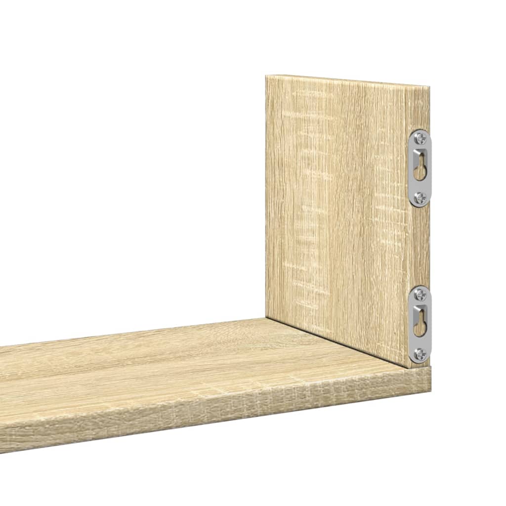 3 db sonoma tölgy színű szerelt fa fali polc 58 x 18 x 18 cm