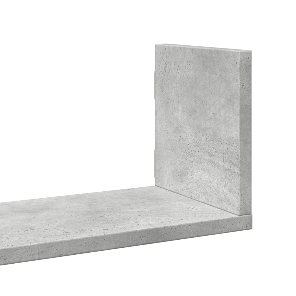 3 db betonszürke szerelt fa fali polc 58 x 18 x 18 cm