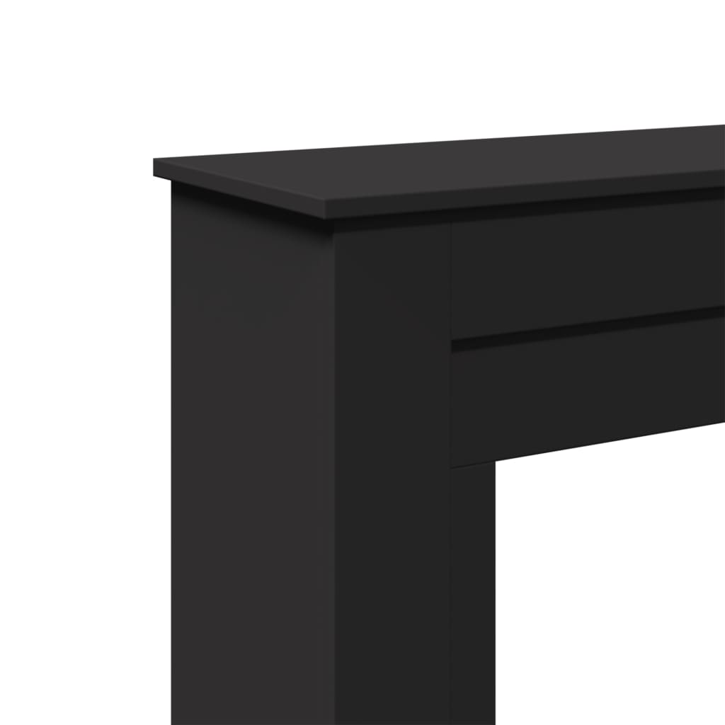 fekete szerelt fa kandallóburkolat 90 x 30 x 90 cm