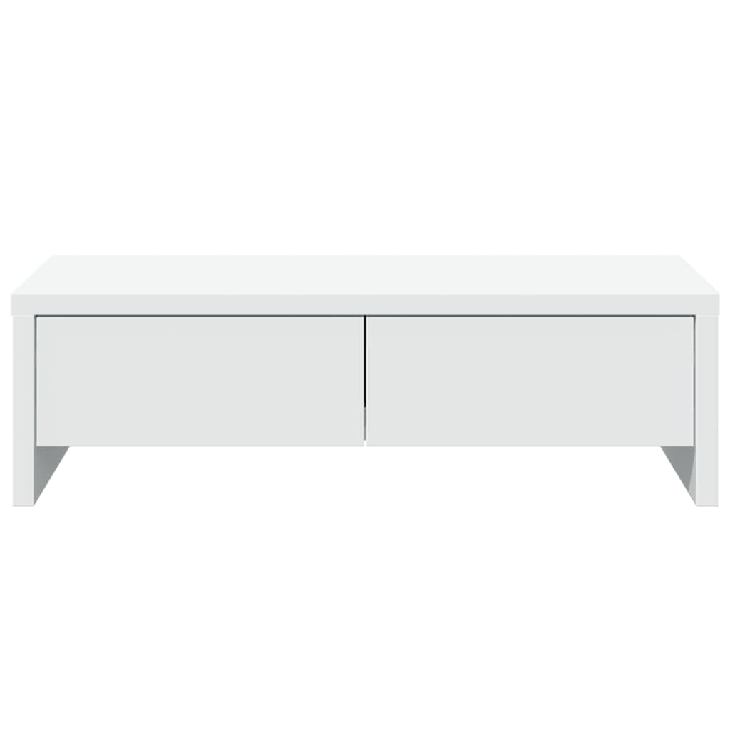 fehér szerelt fa monitorállvány fiókokkal 50 x 27 x 15 cm