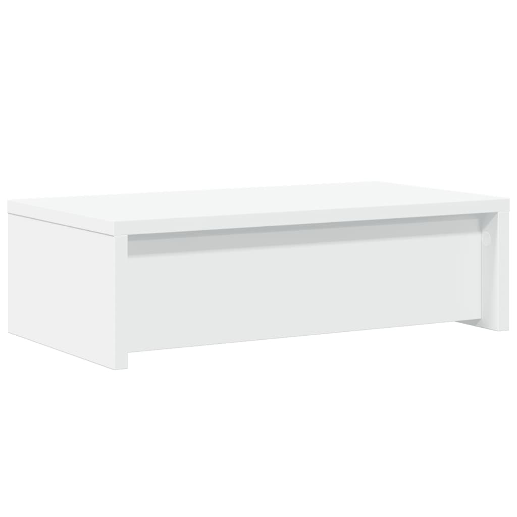 fehér szerelt fa monitorállvány fiókokkal 50 x 27 x 15 cm
