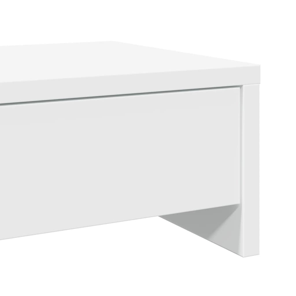 fehér szerelt fa monitorállvány fiókokkal 50 x 27 x 15 cm