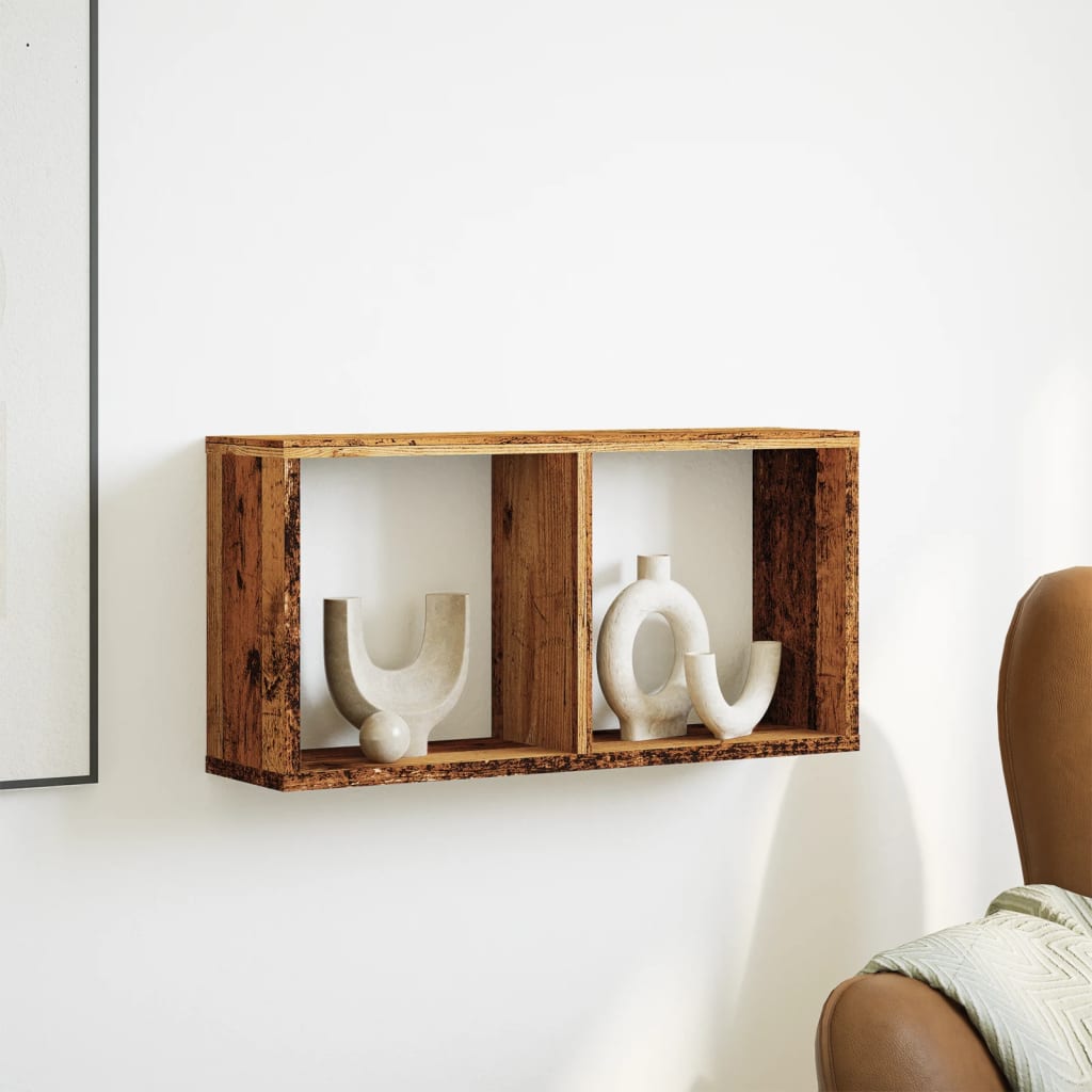 antik fa színű szerelt fa faliszekrény 60 x 16 x 30 cm
