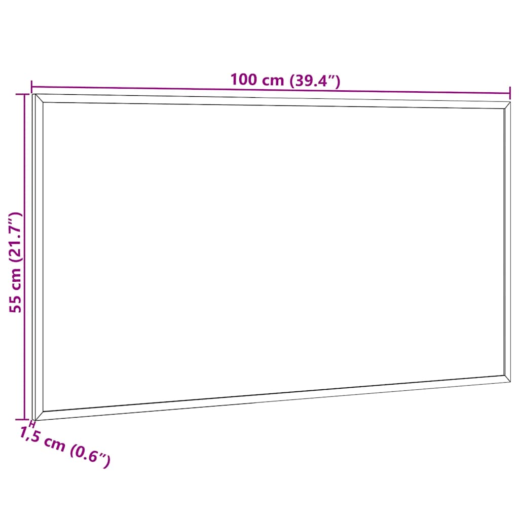 mágneses fehértábla tömör fenyőfa kerettel 100 x 55 cm