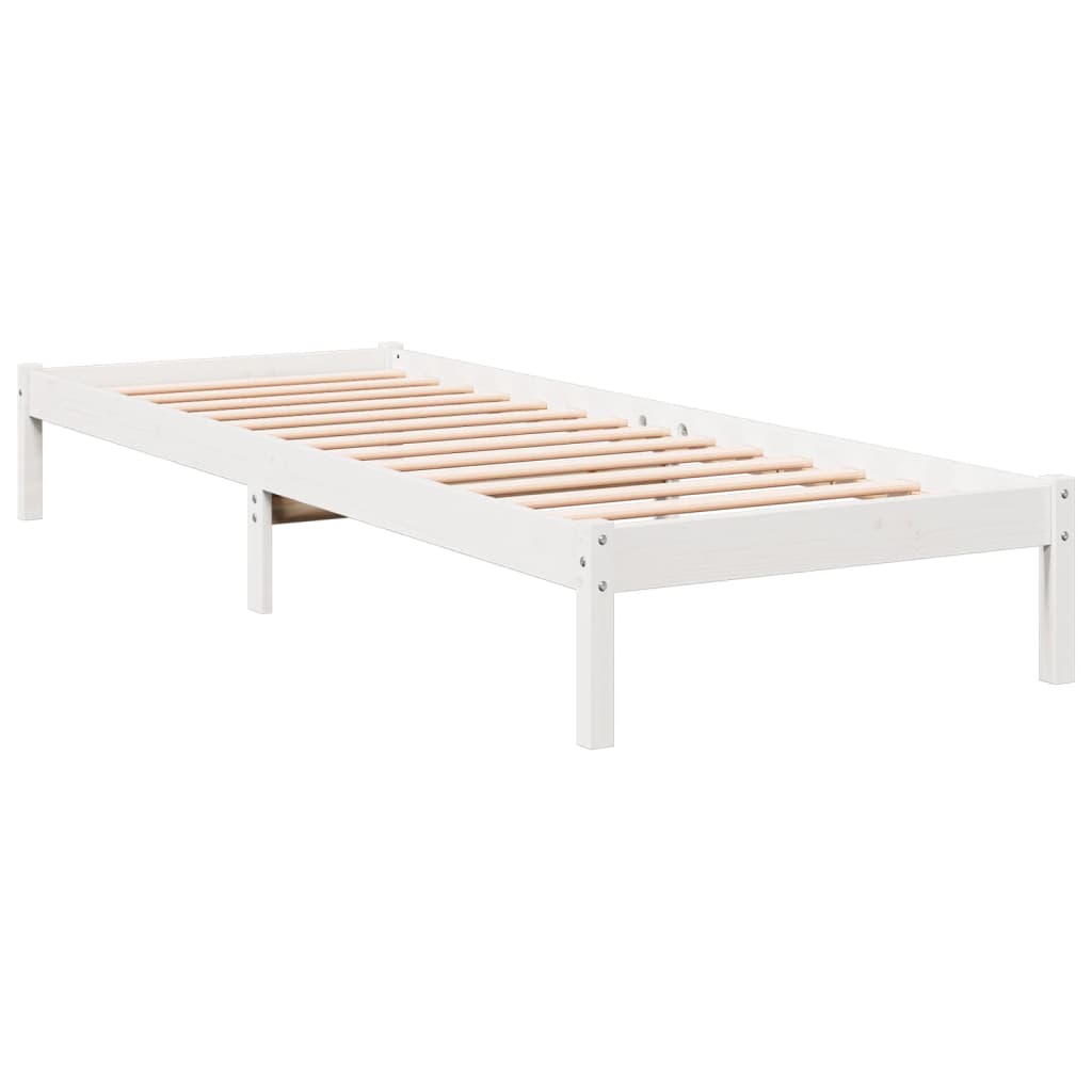 fehér tömör fenyő extra hosszú ágykeret matrac nélkül 90x220 cm