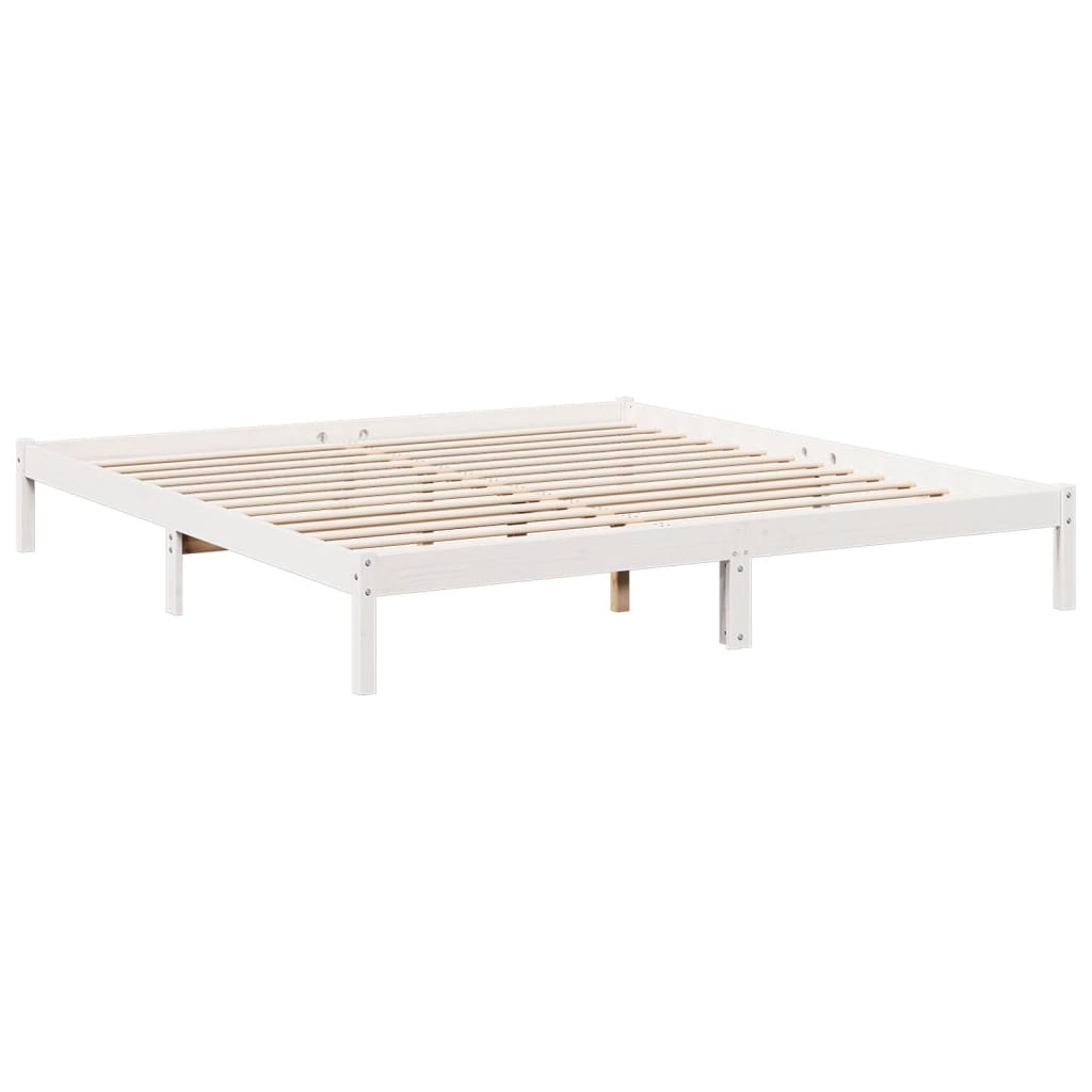 fehér tömör fenyő extra hosszú ágykeret matrac nélkül 180x220cm
