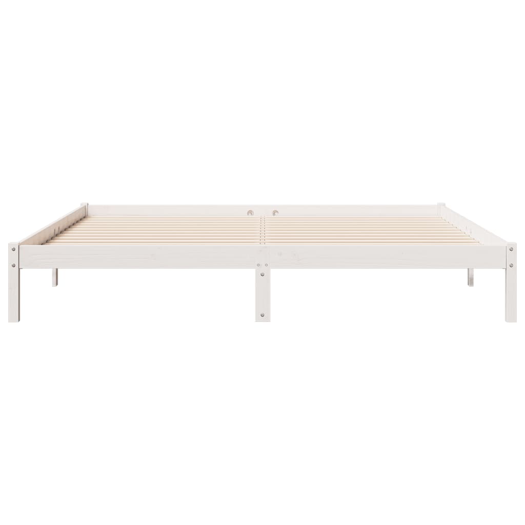 fehér tömör fenyő extra hosszú ágykeret matrac nélkül 180x220cm