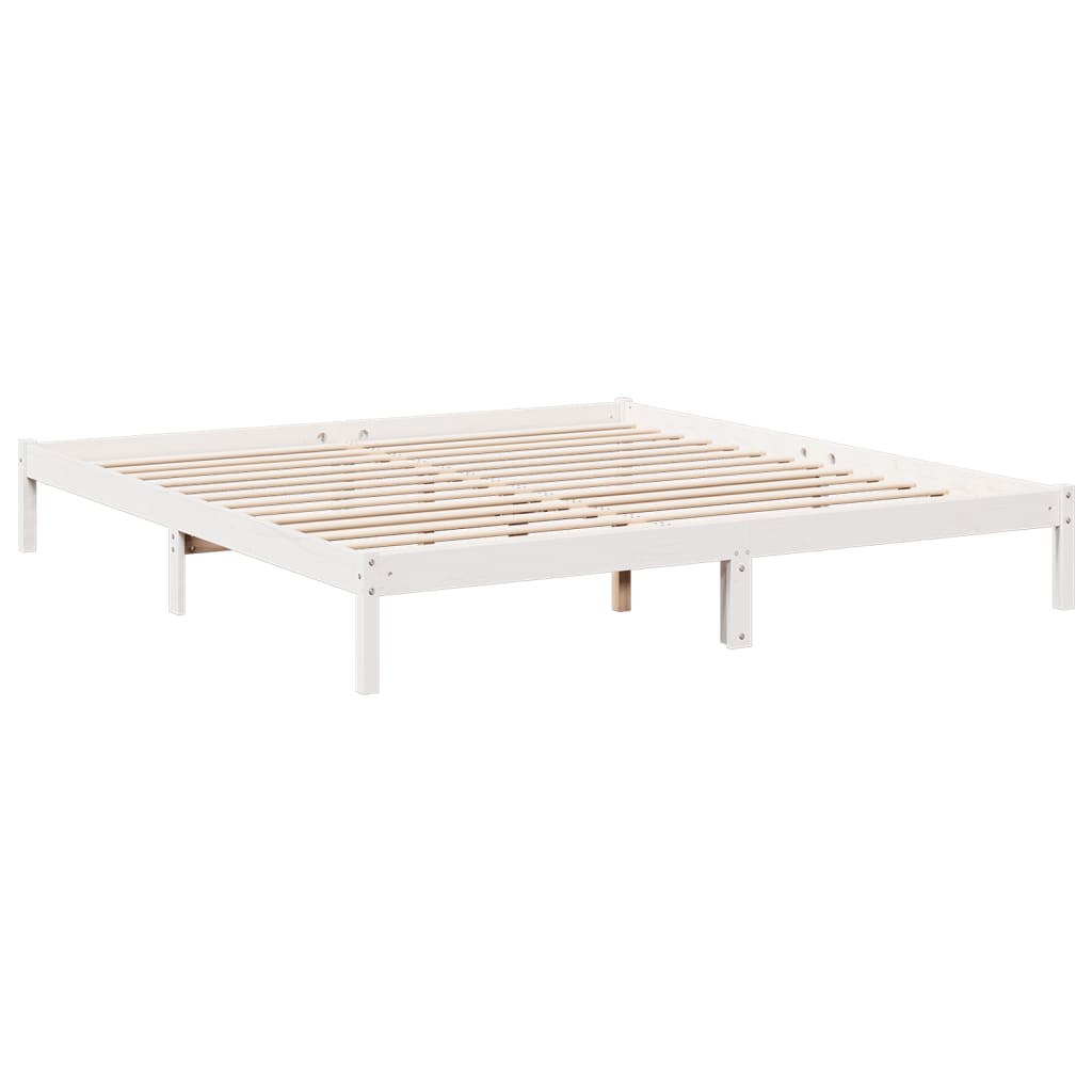 fehér tömör fenyő extra hosszú ágykeret matrac nélkül 180x220cm