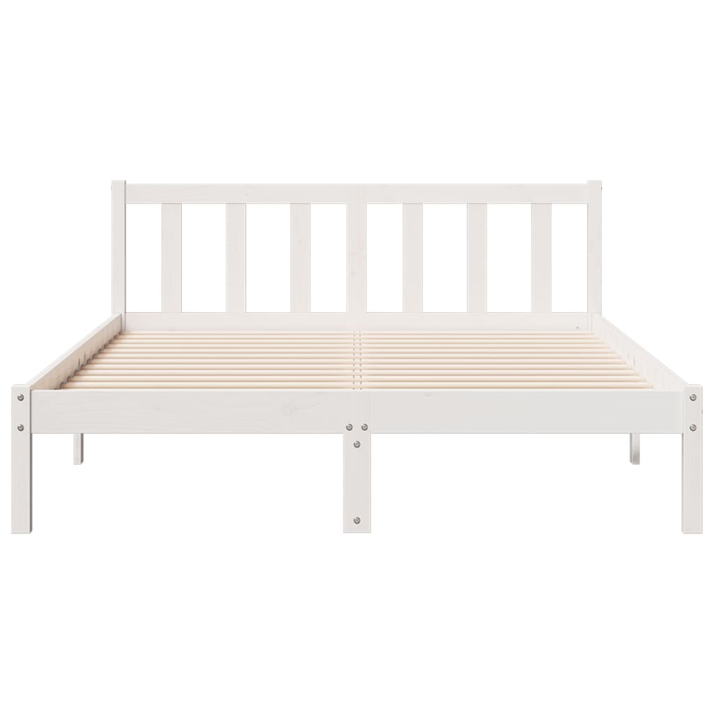 fehér tömör fenyő extra hosszú ágykeret matrac nélkül 140x210cm