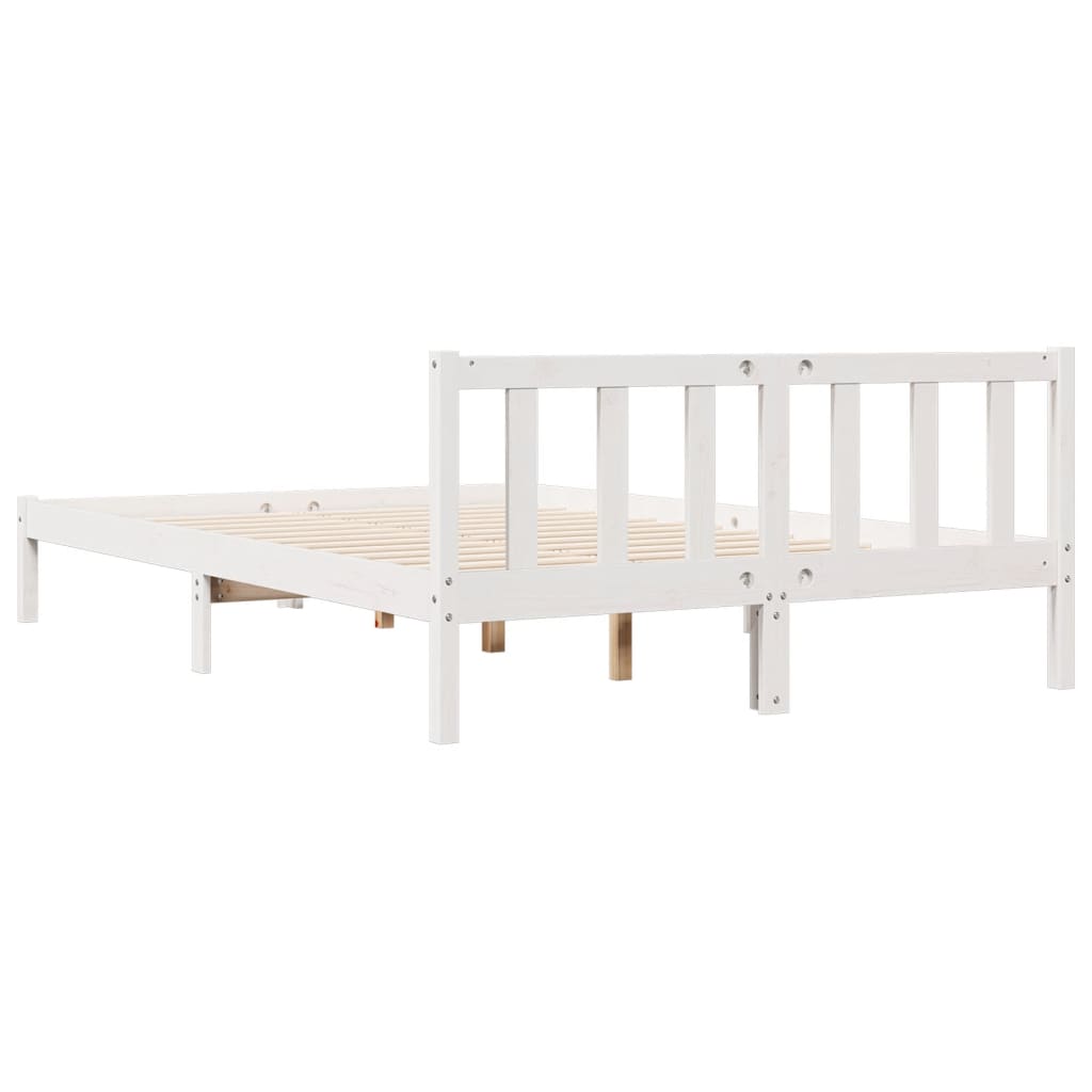 fehér tömör fenyő extra hosszú ágykeret matrac nélkül 140x210cm