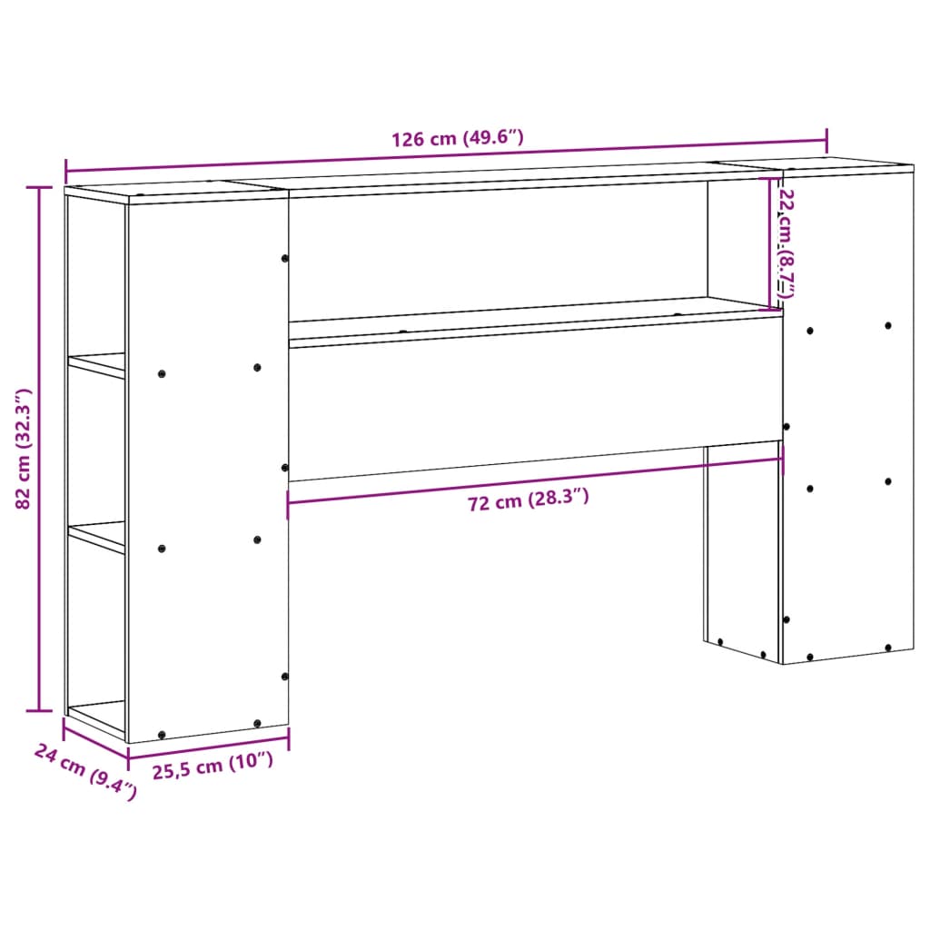 tömör fenyőfa fejtámla tárolóval 120 cm