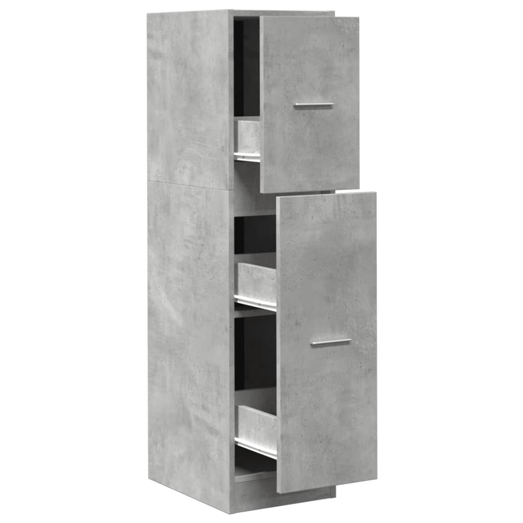betonszürke szerelt fa patikaszekrény 30 x 41 x 118 cm