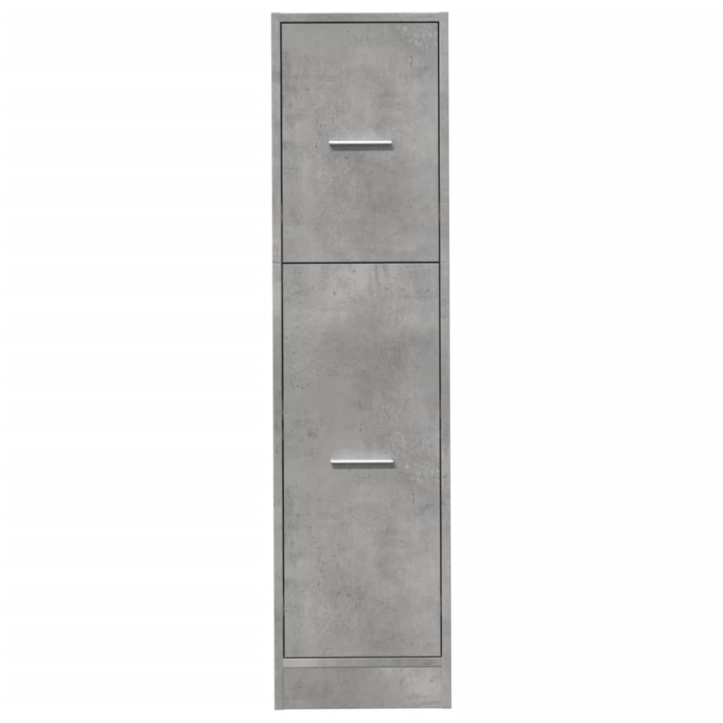 betonszürke szerelt fa patikaszekrény 30 x 41 x 118 cm
